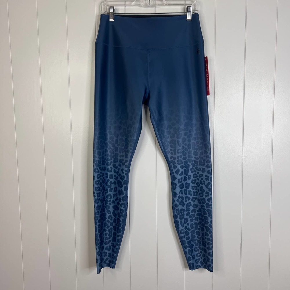 Good American Blue‎ Tonal Ombre Animal Cheetah Print Leggings size 4/Xlarge